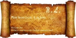 Markovics Lajos névjegykártya